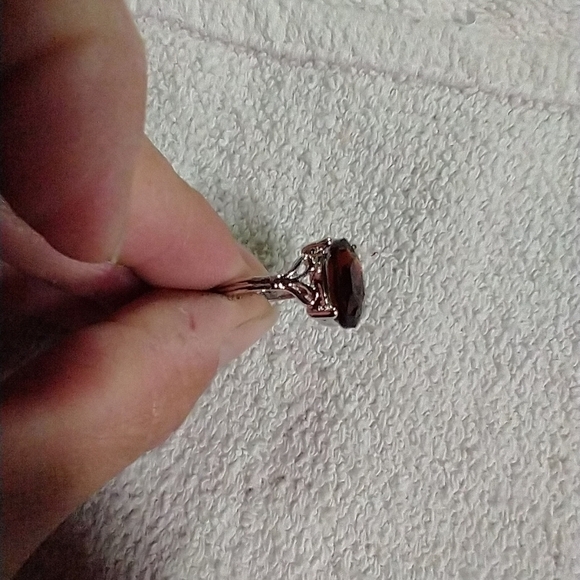 Silvertone brown 🟤 🤎 crystal 🔮 ring 💍7.5 - Picture 5 of 6